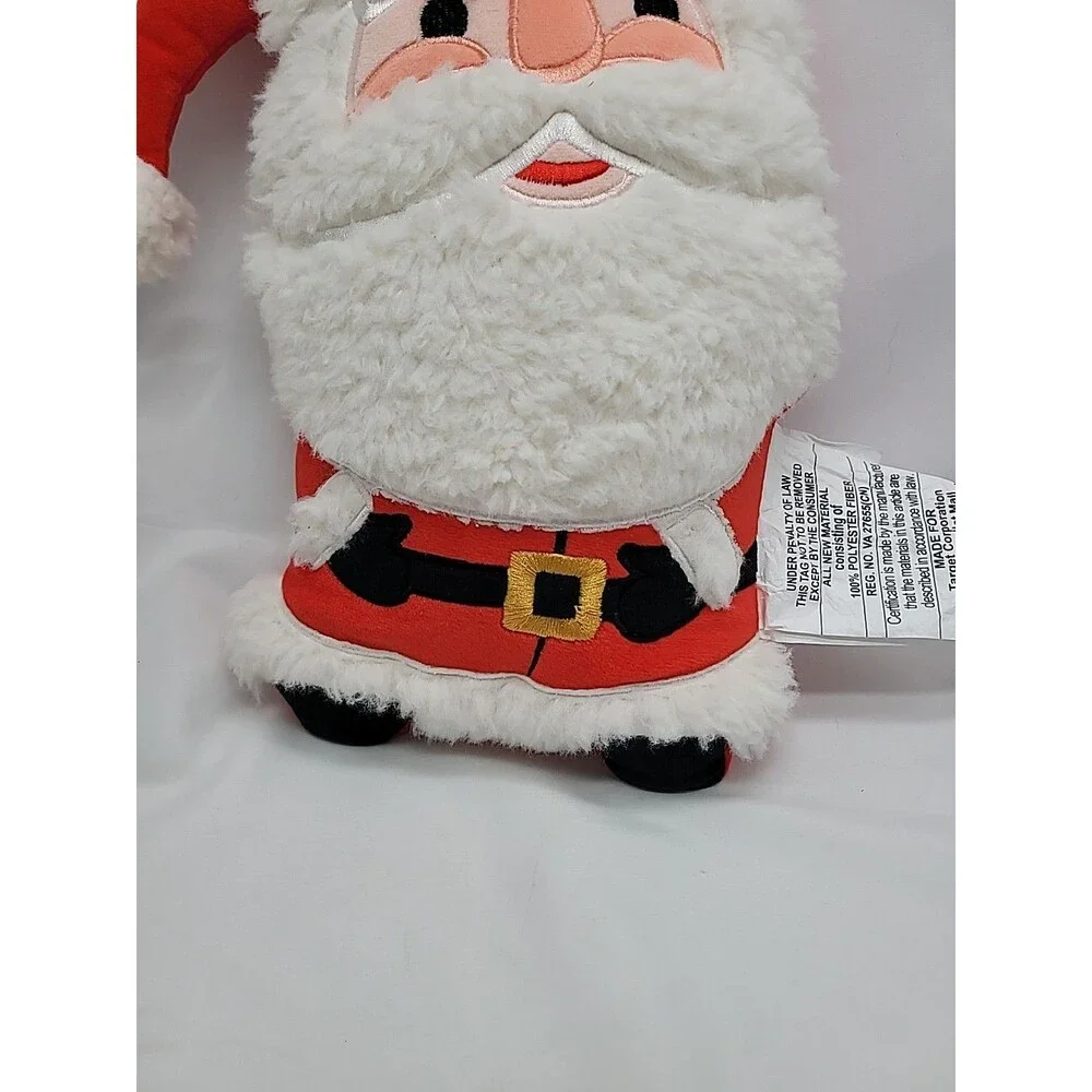 Christmas Shaped Santa Faux Shearling Throw Pillow Red/white Wondershop 15